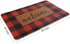 Carvapet Buffalo Plaid Rug Outdoor Indoor Entry Way Front Door Mat 18" x 30" with Non Slip Rubber Backing, Black&Red Welcome