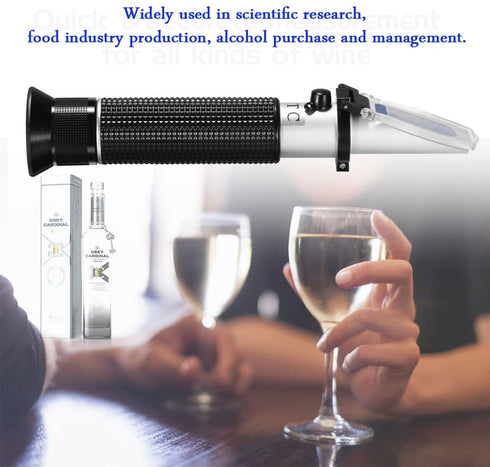 Handheld Alcohol Refractometer,V·RESOURCING 0~80% Alcohol Content Measurement Tool Tester for Spirits Distilled Ethanol with Water like Whiskey, Brandy;Used in Scientific Research, Alcohol Purchase
