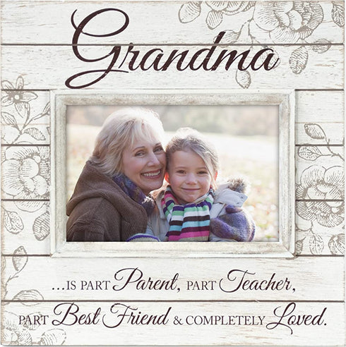 Malden International Designs Sun Washed Words Grandma Cream Distressed Picture Frame, 4x6, Cream