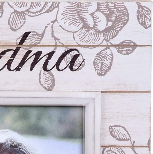 Malden International Designs Sun Washed Words Grandma Cream Distressed Picture Frame, 4x6, Cream