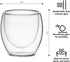Kaffe 3oz Small Espresso Cups. Double-Wall Borosilicate Glass Coffee Cups. Set of 2 (Two)