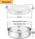8-inch Cake Pan with Lid Set (3 Pans + 3 Lids), P&P CHEF Stainless Steel Round Baking Pan for Picnic Wedding Birthday, Leakproof Pan & Raised Plastic Lid, Healthy & Non-toxic, Dishwasher Safe