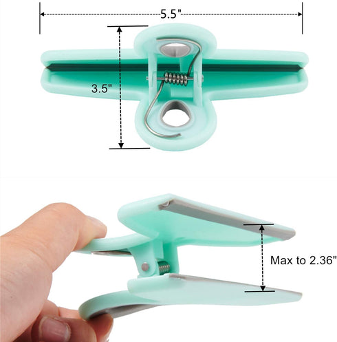 Yopay 12 Pack Chip Bag Clips, 5.3 Inch Heavy Duty Food Bag Clips, Food Bag Clamp with Air Tight Seal Grip for Bread Bags, Snack Bags, Coffee Bags and Paper Sheets, 2 Colors