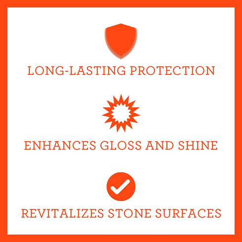 Granite Sealer & Protector Best Stone Polish, Protectant & Care Product Easy Maintenance for Clean Countertop Surface, Marble, Tile No Streaks, Stains, Haze, or Spots - 18 OZ - TriNova