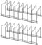 SANNO Pan and Pot Lid Organizer Rack for Pot Lids, Plates, Cutting Boards, Bakeware, Cooling Rack, Serving Trays, Total 8 Compartments, Stainless Steel Black nickel Pack of 2