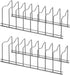 SANNO Pan and Pot Lid Organizer Rack for Pot Lids, Plates, Cutting Boards, Bakeware, Cooling Rack, Serving Trays, Total 8 Compartments, Stainless Steel Black nickel Pack of 2