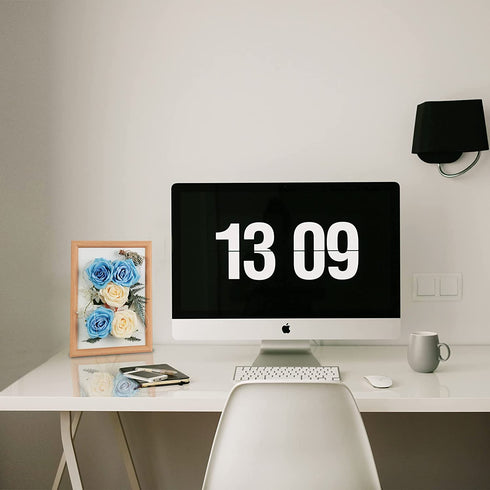 FUNHOKO Artificial Flowers Wall Art for Home Decor with LED Lights Hanging on Photo Frame.Modern Indoor Home Decoration for Both Table and Wall in Living Room,Bedroom,Bathroom, Kitchen.House Decor L11?xW4.3?xH1.2?(HOM02)
