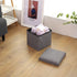 YCOCO Square Ottomans with Storage Foot Rest Stool Seat,Foldable Storage Ottoman Boxes,Toy Box Chest,Padded with Memory Foam Lid,11.8"x11.8"x11.8",Grey,Pack of 2