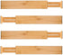 Utoplike 4 Pack Bamboo Kitchen Drawer Dividers,Adjustable Drawer Organizers,Spring Loaded,Works in Kitchen,Dresser,Bathroom,Bedroom,Drawer,Desk (Natural)