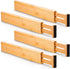 Utoplike 4 Pack Bamboo Kitchen Drawer Dividers,Adjustable Drawer Organizers,Spring Loaded,Works in Kitchen,Dresser,Bathroom,Bedroom,Drawer,Desk (Natural)