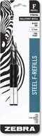 Zebra F301, F301 Ultra, F402, 301A, Spiral Ballpoint Pen Refills, 0.7mm, Fine Point, Black Ink, 2/Pack, Sold as 3 Packs, Total of 6