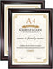 GraduationMall A4 Certificate Document Frame, UV Protection Acrylic, Mahogany with Gold Beads,Set of 2
