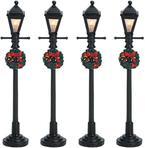 Lemax Village Collection 4" Gas Lantern Street Lamp, Set Of 4 #64498