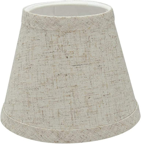 Aspen Creative 32063-2 Small Hardback Empire Shape Chandelier Set (2 Pack), Transitional Design in Beige, 5" Bottom Width (3" x 5" x 4") Clip ON LAMP Shade