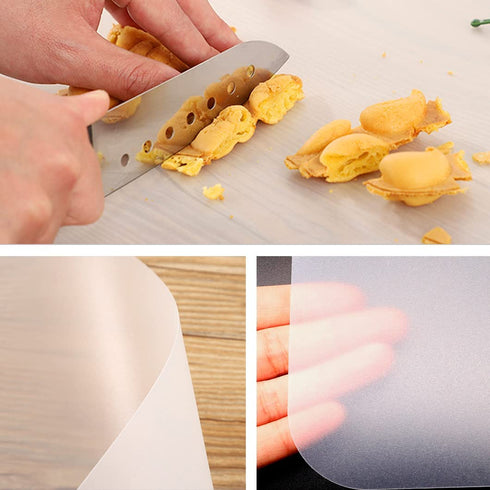 Rolin Roly 8PCS Plastic Placemats Clear Placemat Washable Non-Slip Heat Resistant Table Mats for Dining Translucent Kitchen Wipeable Pastry Mat
