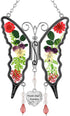 World`s Best Grandma New Butterfly SunCatcher Stained Glass Butterfly Sun Catcher Wind Chime for Windows for Grandma Happy Mother`s Day Valentine's Day Birthday Christmas Thanksgiving Gift