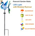 Peacock Wind Spinner Solar Garden Stake Lights - Cracked Glass Ball Waterproof Outdoor Peacock Decor Pathway Lights for Garden Patio Lawn