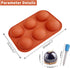 Silicone Molds, Chocolate Molds with 6 Semi Sphere Jelly Holes, 4 Pack Hot Cocoa Bomb Mold for Making Hot Chocolate Bombs, Half Round Jello, Dome Mousse, Cocoa Ball, Coco Bomb (Comes with 2 Droppers)