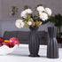 Flower Vase Set of 2, AUUM Black Floral Vases for Decor 8 Inch Ceramic Vase Idea Gift Vase for Table, Centerpieces, Living Room, Office