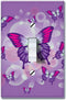 WIRESTER Single Gang Toggle Light Switch Plate/Wall Plate Cover - Pink Purple Butterfly