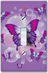 WIRESTER Single Gang Toggle Light Switch Plate/Wall Plate Cover - Pink Purple Butterfly