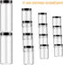 14 Pieces Plastic Jars with Black Lids Clear Grain Storage Container with 3 Sheets Label Stickers and 1 Piece Pen