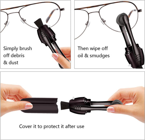 Eyeglass Cleaner Tool (3pc), Carbon Eyeglasses Cleaner, Efficient And Durable Carbon Microfiber Technology, Microfiber Spectacles Portable Eyeglasses Cleaner