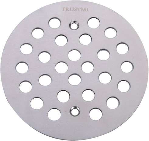TRUSTMI 4 1/4-inch Screw-in Shower Drain Grate Replacement Cover , Brushed Stainless