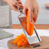 Suuker Multi-Purpose Vegetable Slicer Set,Stainless Steel Cheese Grater & Vegetable Chopper with 4 adjustable Blades for Vegetables, Fruits,Hand-held Shredder Cutter Grater Slicer Kitchen Tool(Silver)