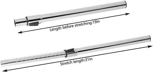 VideoPUP 1-1/4" Extension Wands Vacuum Cleaner Accessories,32mm Vacuum Hose Chrome Wand Pipe Extent to 31inch (Hose)