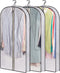 AOODA 40" Hanging Garment Bags for Closet Storage Suit Bag 4" Gusseted Clear Clothes Cover for Coat, Jacket, Sweater (3 Packs)