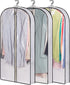 AOODA 40" Hanging Garment Bags for Closet Storage Suit Bag 4" Gusseted Clear Clothes Cover for Coat, Jacket, Sweater (3 Packs)