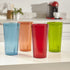 Cafe Break-Resistant Plastic 20oz Restaurant-Quality Beverage Tumblers | Set of 16 in 4 Assorted Colors.