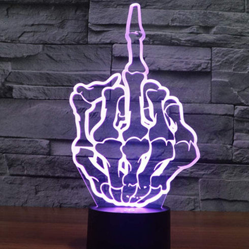ZTOP Middle Finger Gesture 3D LED Optical Illusion Night Lamp 7 Color Change Touch Switch USB Powered Desk Light Christmas Thanksgiving Decor