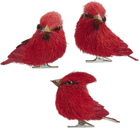Kurt Adler Sisal Birds (Red Sisal Birds)