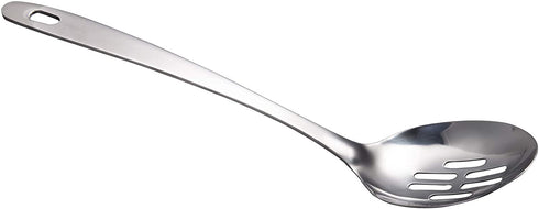 IMEEA 12.8-Inch Large Serving Spoon Stainless Steel Cooking Spoon Long Handle Slotted Spoon, Set of 2