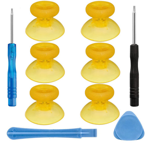 Replacement Thumbsticks,Analog Thumb Sticks Grips for Xbox One Controller - 6PCS (Transparent Yellow)