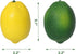 Fake Fruit Artificial Lemons, 3.1''—2.2'' Faux Lemon Fake Limes with Leaves, Lifelike Fake Lemon Decor for Kitchen Table Cabinet Party, Plastic Fruits Photography Prop 36PCS