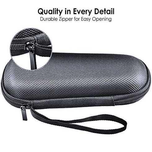 Enerfort Hard EVA Razor Travel Case Compatible with Gillette Men's Razor - Mesh Pocket for 2 Razor Blades + Lightweight Carrying Handle + Durable Zipper (Only Case) (Black)