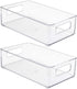 Sorbus Plastic Storage Bins Stackable Clear Pantry Organizer Box Bin Containers for Organizing Kitchen Fridge, Food, Snack Pantry Cabinet, Fruit, Vegetables, Bathroom Supplies (2-Pack)