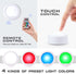 EverBrite Tap Light, Push Light, LED Puck Lights with 12 RGB Colors, Wireless Touch Light Under Cabinet, 80 Lumens Night Light for Closet, Bedroom, Wall, Classroom, 18 AAA Batteries Included, 6-Pack