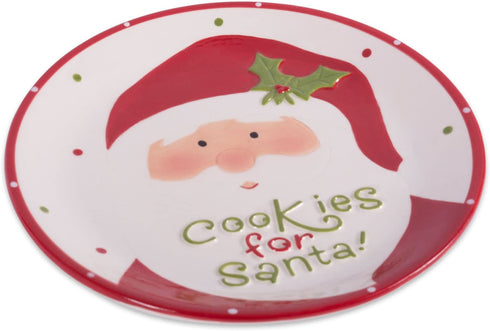 DII Winter Season Dishware Holiday Baking, Cookie Plate, 8.3x8.3", Santa
