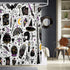 JOOCAR Halloween Shower Curtain Alchemy Magic Witch Witchcraft Bohemian Shower Curtain Sets, No Odor Rust Proof Grommets, Eco-Friendly, Black and White