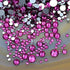 AD Beads 1440 Pieces Mixed Size No Hotfix Glue on Quality Glass Flatback Rhinestones Round Crystal Gems ( 25 Fuchsia )