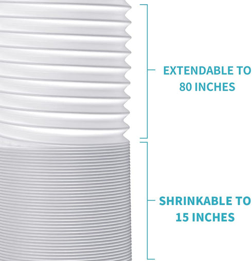 Zomia Portable Air Conditioner Hose 5.9 Inch Diameter 80" Length, AC Exhaust Hose Anti-Clockwise Thread Air Conditioner Parts Compatible with Haier, LG, Delonghi and More