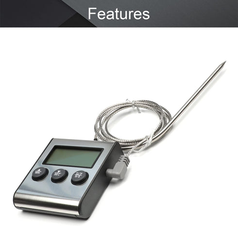 Othmro Meat Thermometer Digital Food Thermometer with 1 Probe for Cooking BBQ -50 - 250±1 „ƒ Grey 1pcs