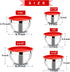 Mixing Bowls with Red Lids Set, P&P CHEF Stainless Steel Mix Nested Bowl for Salad Fruits Egg Cream Mixing, Size 4.6, 3, 1.5, 1, 0.7 QT, Refrigerator & Dishwasher Safe