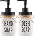 Withe Glass Mason Jar Hand Soap Dispenser and Dish Soap Dispenser Set with Rustproof Plastic Pumps and Lids for Rustic Farmhouse Kitchen Counter Top Bathroom Decor and Organization-2 Pack
