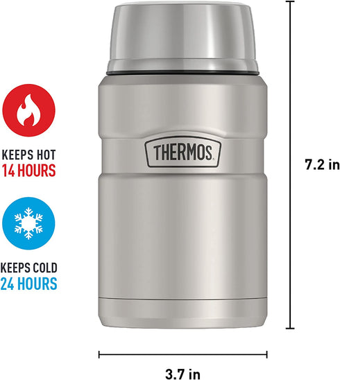 THERMOS Stainless King Vacuum-Insulated Food Jar, 24 Ounce, Matte Steel