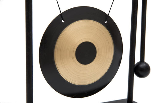 THY COLLECTIBLES Zen Art Brass Feng Shui Desktop Gong with Rammer Tai Ji Circle